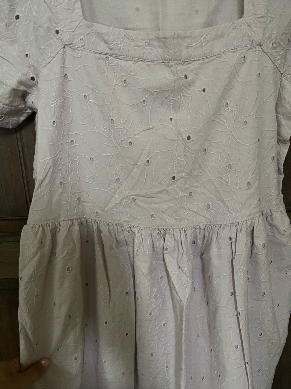 Madewell Light Lavendar Eyelet Square-Neck Dress Size S - Picture 3 of 5